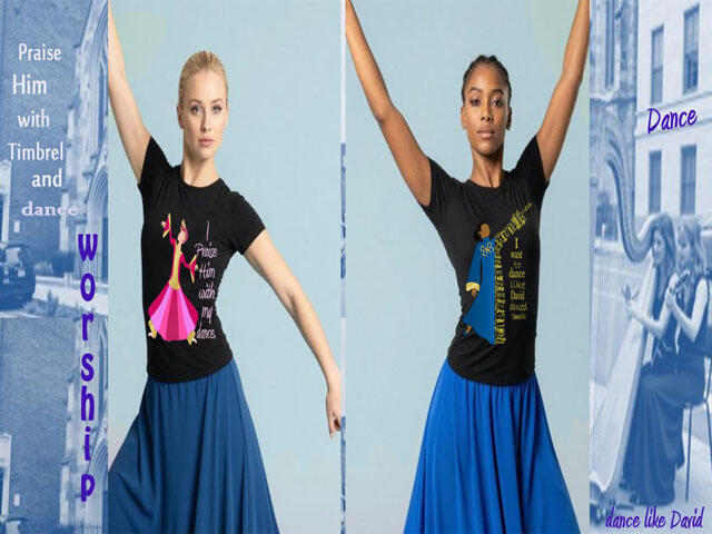 Our Praise Dance & Worship Shirt Collection features colorful Christian apparel with praise dancers in vibrant liturgical attire, inspiring Bible verses, and uplifting faith quotes designed to encourage worship and share your faith wherever you go.